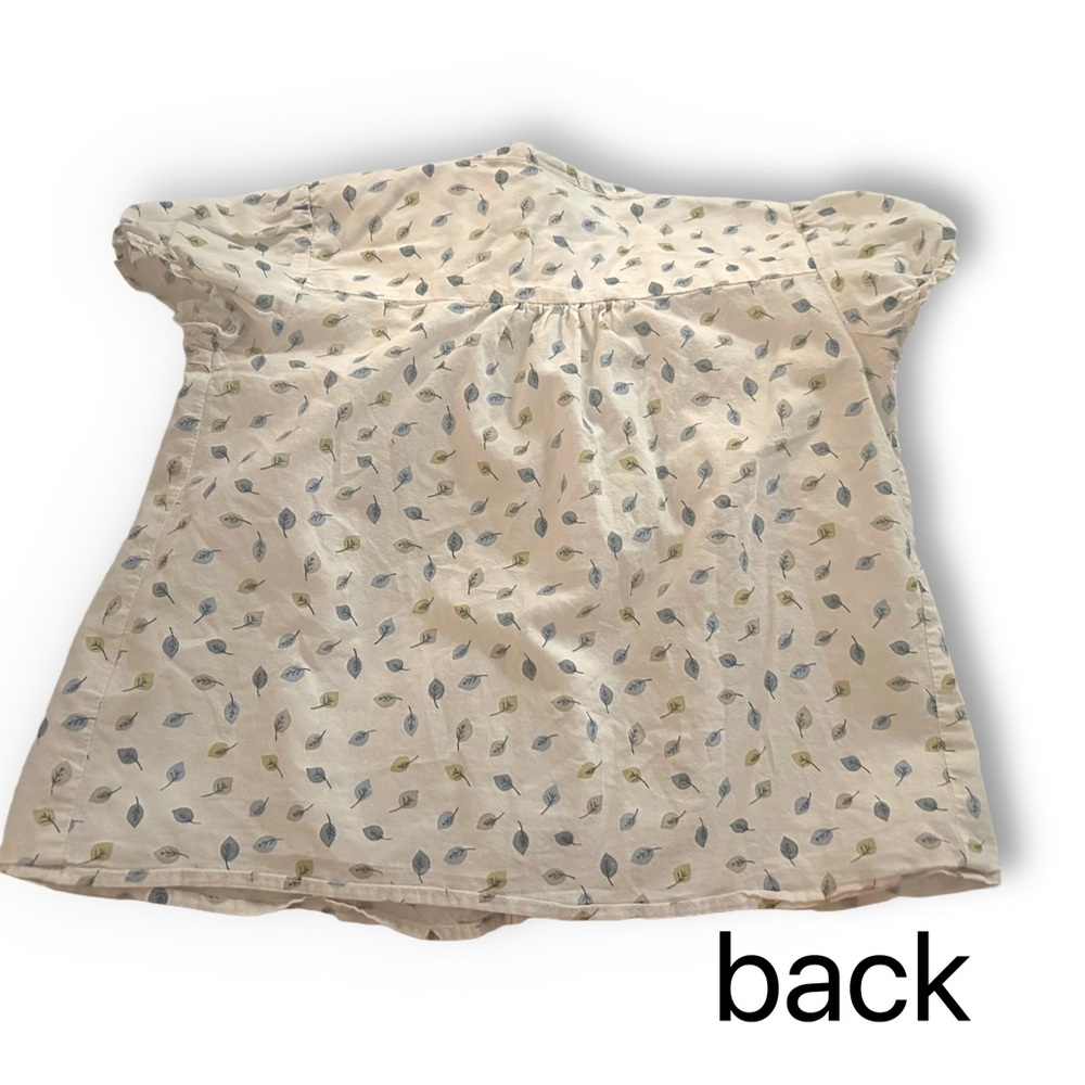 🇪🇸👍GUC ZARA | 24 m | Toddler White Summer Smocked Leaf print blouse - Picture 5 of 14